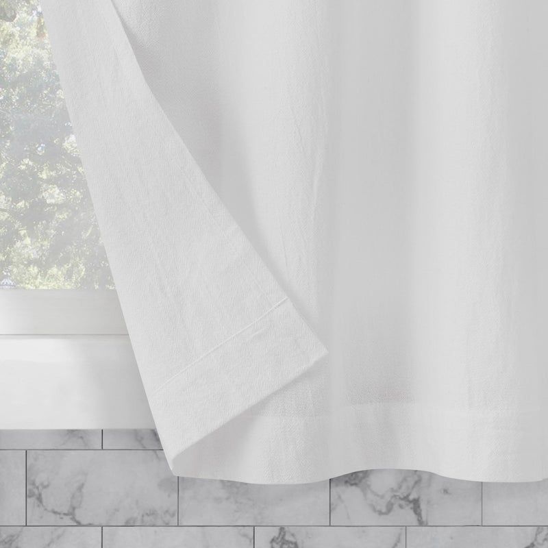 Archaeo - 56543 Washed 100% Cotton Twist Tab Tier Pair, 52" x 45", White - Image 3